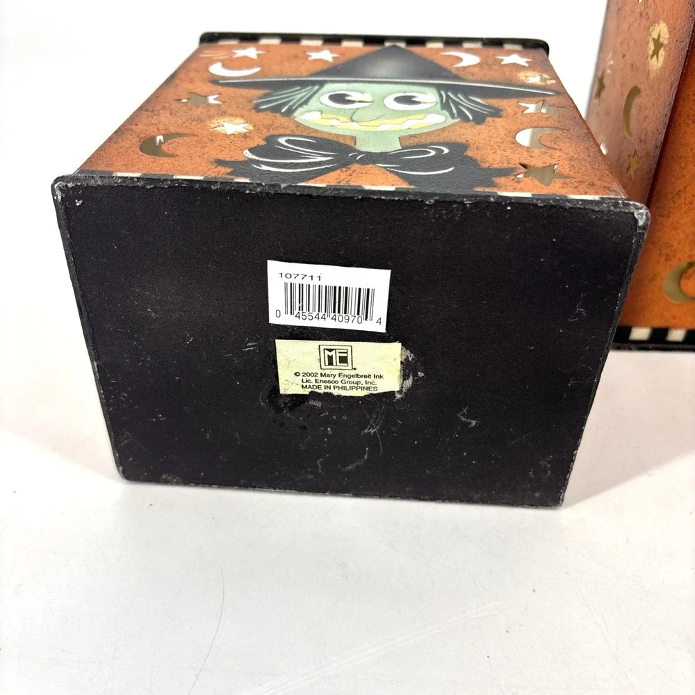 Mary Engelbreit Halloween Luminaire Candle Holder Decor Witch Pail